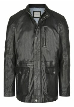 Bugatti Mit Abdeckleiste Und Stehkragen - Leren Jas - Schwarz -Herenkledingwinkel 255e242d242d427e8a56d56a92ffc501