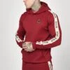 SikSilk Hoodie With Gothic Side Tape - Longsleeve - Burgundy