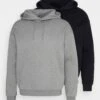 Pier One 2 Pack - Hoodie - Black/Mottled Grey -Herenkledingwinkel 3c1e4615af394a0ca826633c656dfac4