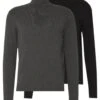 Pier One 2 Pack - Basic Turtleneck - Trui - Black/Mottled Dark Grey -Herenkledingwinkel 564ded1d5c3c4890971ea33fb300ac4a