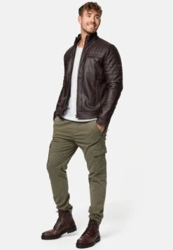 Indicode Jeans Brook - Imitatieleren Jas - Dark Brown -Herenkledingwinkel 60f720e3af7146c29565a743f0b9fe33