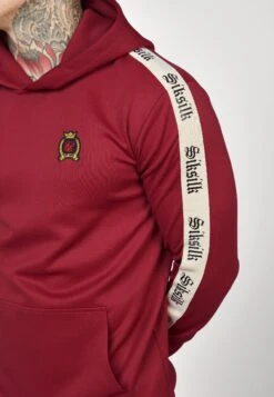 SikSilk Hoodie With Gothic Side Tape - Longsleeve - Burgundy -Herenkledingwinkel 63c25bf3aec84c3f905acf76ee576de2