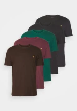 Pier One 5 Pack - T-Shirt Basic - Bordeaux/Dark Green/Dark Blue -Herenkledingwinkel 695ee0a9459c4064b966a3f795bf7133