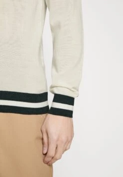 Hackett London Contrast Trim V Neck - Vest - Ecru/Green -Herenkledingwinkel 774964fc29994725a96951b1de56ca12