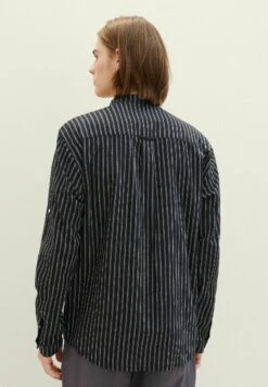 TOM TAILOR Denim Mit Stehkragen - Overhemd - Black Stripe -Herenkledingwinkel 826dbebbfd154998a1aed6ccc5e8a157