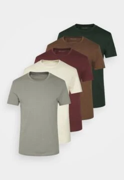 Pier One 5 Pack - T-Shirt Basic - Bordeaux/Light Grey/Brown -Herenkledingwinkel 83cca5e18c004829aaae044651c3ddc2