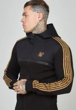 SikSilk Tape Zip Thru - Sweater Met Rits - Black -Herenkledingwinkel b656c7248d824df2be13c7eaff4d3cfd