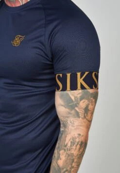SikSilk Short Sleeve Dynamic Tech - T-Shirt Print - Navy -Herenkledingwinkel bfabb9ce66b34d799dc182419059e819