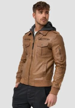 Indicode Jeans Aaron - Imitatieleren Jas - Brown 12 Indicode Jeans Aaron - Imitatieleren Jas - Brown -Herenkledingwinkel d37759c3415640dfb8f7e109a3c8bfb3