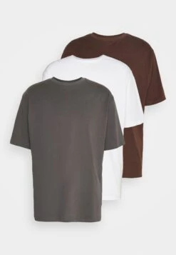 YOURTURN 3Pack Unisex - T-Shirt Basic - White/Dark Grey /Dark Brown -Herenkledingwinkel e4b5771656f64562bba5125910df7882