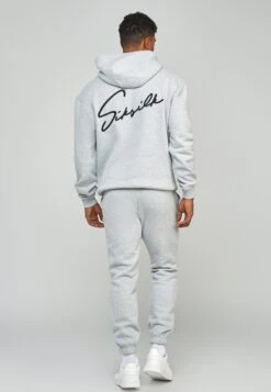 SikSilk Script Embroidery- Hoodie - Grey Marl -Herenkledingwinkel ebd96880e9484b3fac5d9e60964daaff
