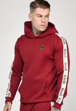 SikSilk Hoodie With Gothic Side Tape - Longsleeve - Burgundy -Herenkledingwinkel ef15ace0df6e443ea1bfa68aae917aeb