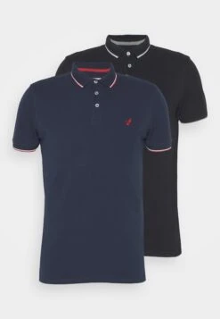 Pier One 2 Pack - Poloshirt - Black/Dark Blue -Herenkledingwinkel f1dd8e041b374827b9335308c581e6ba