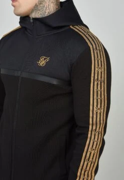 SikSilk Tape Zip Thru - Sweater Met Rits - Black -Herenkledingwinkel fb517116649f4cab8a4e41a1e6075575